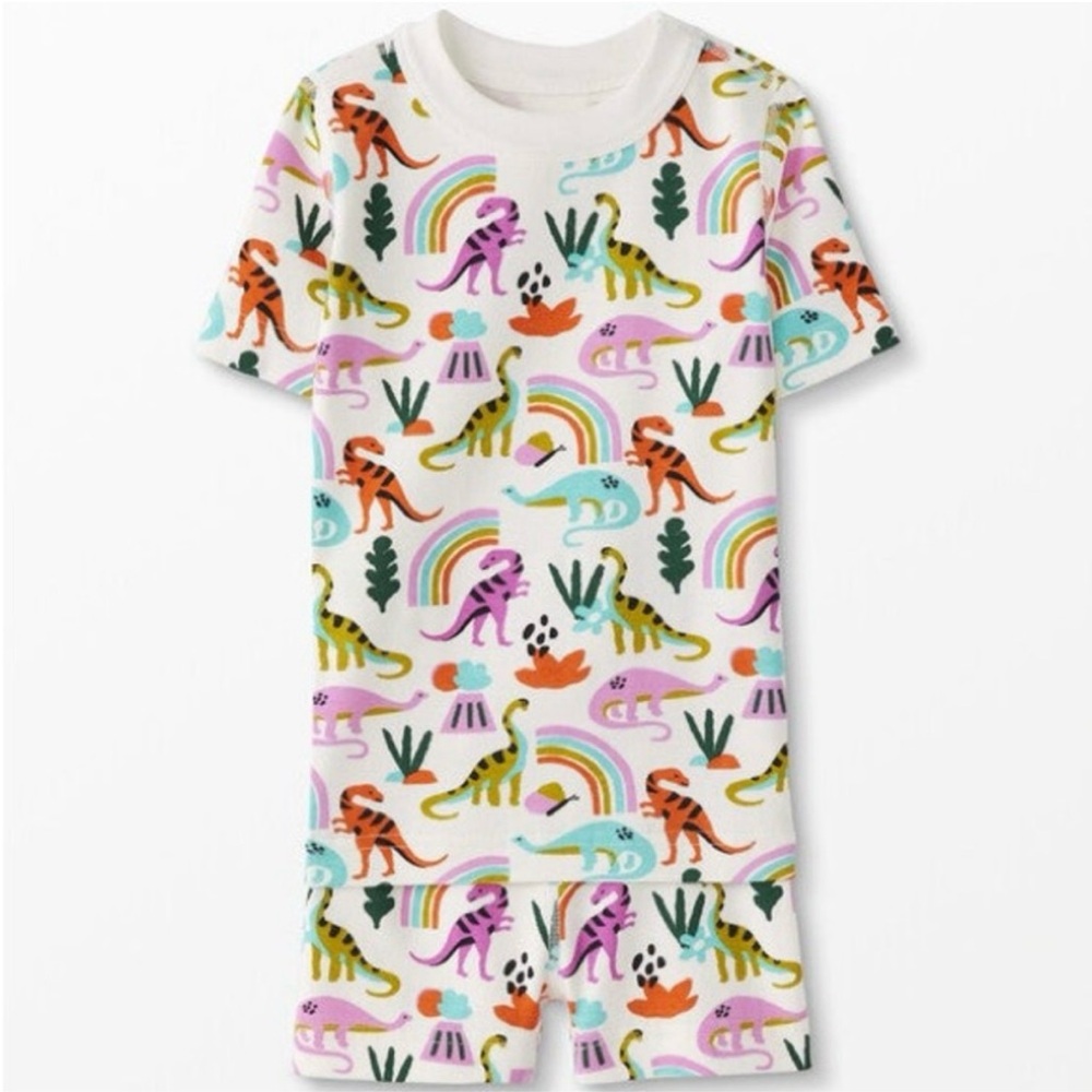 Hanna Andersson Size 12 (150) Rainbow Dinosaur Pajamas in Organic Cotton
